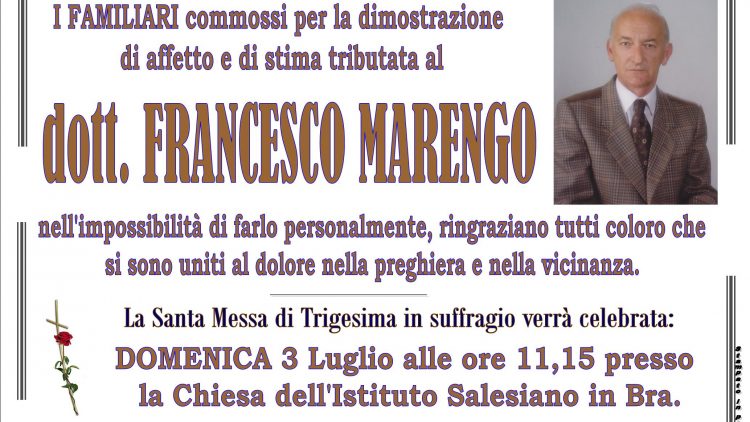 TRIGESIMA FRANCESCO MARENGO