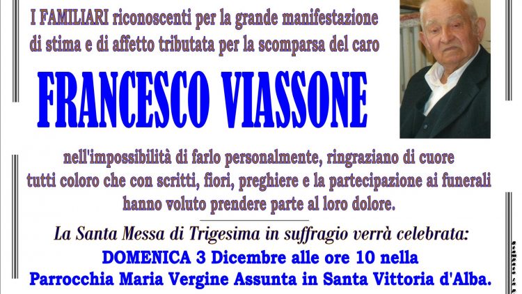 Trigesima Francesco Viassone