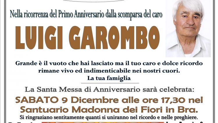 Anniversario Luigi Garombo