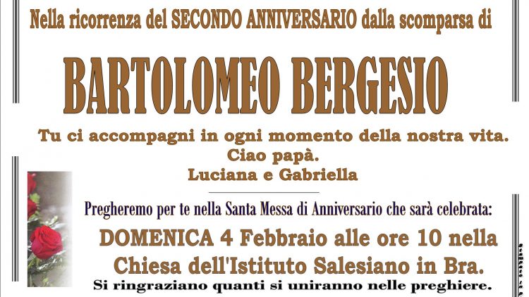 Anniversario Bartolomeo Bergesio