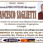 Anniversario Francesco Saglietti