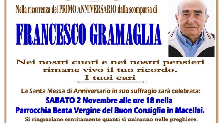 Anniversario Francesco Gramaglia