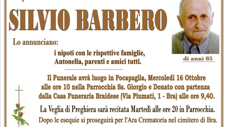 LUTTO SILVIO BARBERO