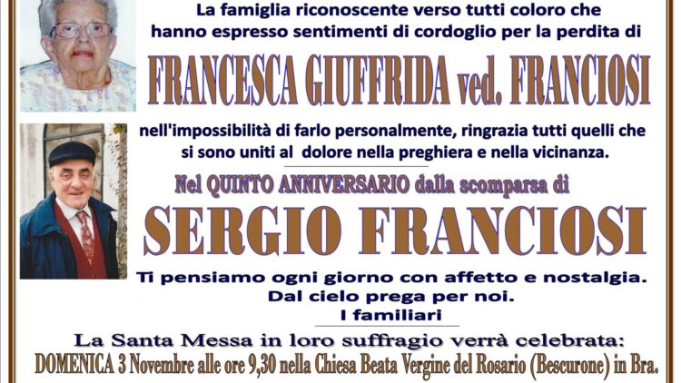 Trigesima / Anniversario coniugi Giuffrida Franciosi