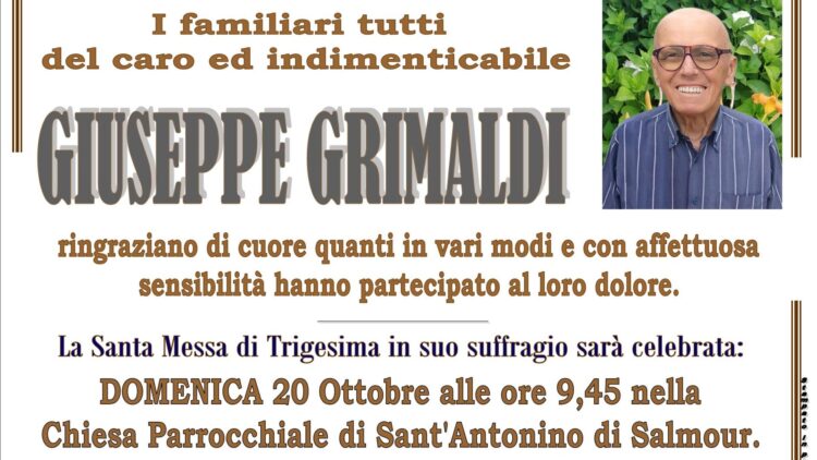 Trigesima Giuseppe Grimaldi